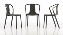Der neue Stuhl Belleville von Vitra besteht aus zwei separaten Komponenten – eine Rahmenstruktur und eine Sitzschale, aus Ultramid® B3EG6 SI, einem Polyamid der BASF mit besonders hoher Oberflächenqualität (SI: surface improved). Der neue Stuhl entsteht im sogenannten GIT-Verfahren, einer speziellen Spritzgießtechnik (Gasinjektionstechnik) und ist mithilfe des Simulationsinstruments Ultrasim® entwickelt worden. Erstmals ließ sich bei einer Festigkeitssimulation die reale Form der Gasblasen der GIT berücksichtigen.
The new Belleville chair from Vitra consists of two separate components – a frame structure and a seat shell made of Ultramid® B3EG6 SI, a polyamide from BASF with an exceptionally high surface quality (SI: surface improved). The new chair is produced using the GIT method, a special injection molding technology (gas-injection technology) and was developed using the Ultrasim® simulation instrument. For the first time, the real shape of the GIT gas bubbles was taken into account in a strength simulation. Der neue Stuhl Belleville von Vitra besteht aus zwei separaten Komponenten – eine Rahmenstruktur und eine Sitzschale, aus Ultramid® B3EG6 SI, einem Polyamid der BASF mit besonders hoher Oberflächenqualität (SI: surface improved). Der neue Stuhl entsteht im sogenannten GIT-Verfahren, einer speziellen Spritzgießtechnik (Gasinjektionstechnik) und ist mithilfe des Simulationsinstruments Ultrasim® entwickelt worden. Erstmals ließ sich bei einer Festigkeitssimulation die reale Form der Gasblasen der GIT berücksichtigen.
The new Belleville chair from Vitra consists of two separate components – a frame structure and a seat shell made of Ultramid® B3EG6 SI, a polyamide from BASF with an exceptionally high surface quality (SI: surface improved). The new chair is produced using the GIT method, a special injection molding technology (gas-injection technology) and was developed using the Ultrasim® simulation instrument. For the first time, the real shape of the GIT gas bubbles was taken into account in a strength simulation.